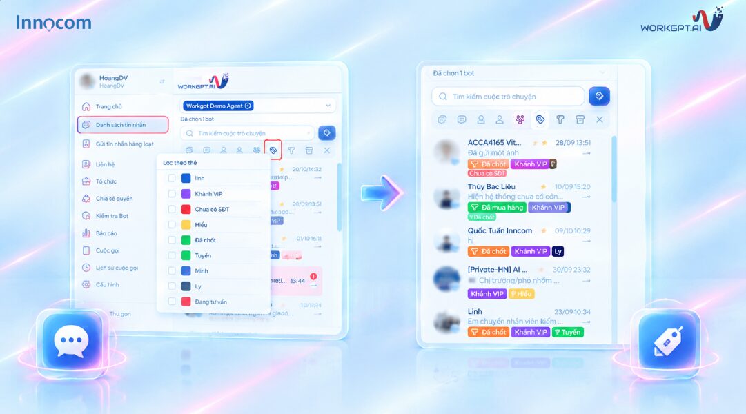 Tra cứu nhóm chung thông qua bộ lọc thẻ Tag và phân loại