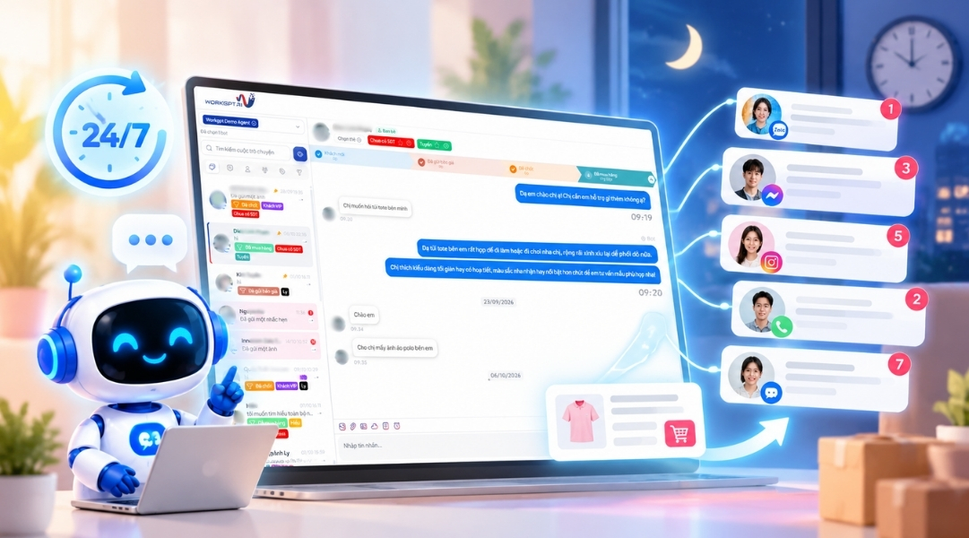 WorkGPT Chatbot AI tư vấn và phản hồi 24/7